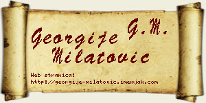 Georgije Milatović vizit kartica